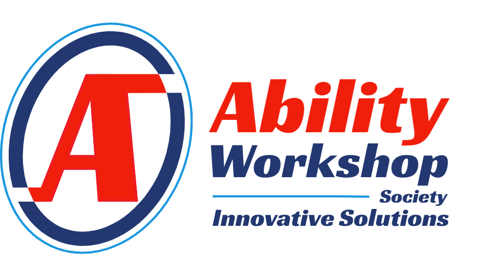 Website logo with the words Ability Workshop Society Innovative Solution